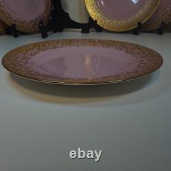Royal Crown Derby Bruce Oldfield dapple 8.5 set of 6 plates, first, gold pink