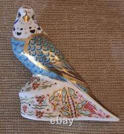 Royal Crown Derby Budgerigar Collection Paperweights Gold Stop Box Cert