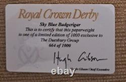 Royal Crown Derby Budgerigar Collection Paperweights Gold Stop Box Cert