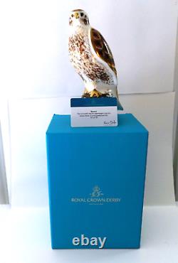 Royal Crown Derby Buzzard Paperweight Boxed 1st Gold Stopper Ltd Ed