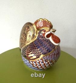 Royal Crown Derby COCKEREL Chicken Paperweight First Quality Gold Stopper