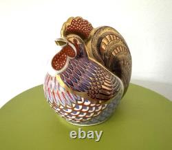 Royal Crown Derby COCKEREL Chicken Paperweight First Quality Gold Stopper