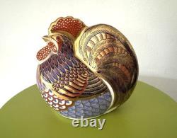 Royal Crown Derby COCKEREL Chicken Paperweight First Quality Gold Stopper
