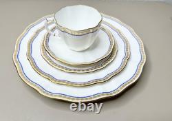 Royal Crown Derby Carlton Blue 5pc Place Setting. New Without Box