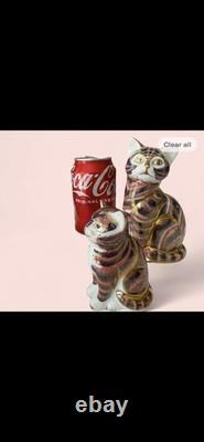 Royal Crown Derby Cats X 6. 3 Big 3 Kitties