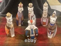 Royal Crown Derby Cats x 6 Excellent Condition Perfect Condition
