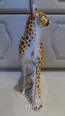 Royal Crown Derby Cheetah Daddy Goviers Limited Edition Gold Stopper Cert Boxed
