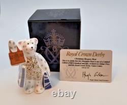 Royal Crown Derby Christmas Shopper Bear 2013 Ltd Ed RARE