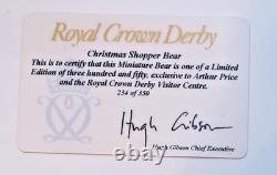 Royal Crown Derby Christmas Shopper Bear 2013 Ltd Ed RARE