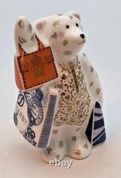 Royal Crown Derby Christmas Shopper Bear 2013 Ltd Ed RARE