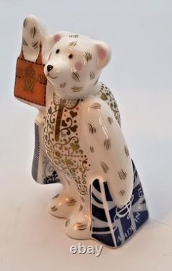 Royal Crown Derby Christmas Shopper Bear 2013 Ltd Ed RARE