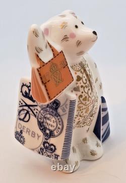 Royal Crown Derby Christmas Shopper Bear 2013 Ltd Ed RARE