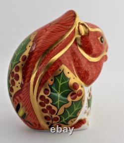 Royal Crown Derby Christmas Squirrel Paperweight Gold Backstamp Ltd Ed VERY RARE