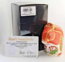 Royal Crown Derby Christmas Squirrel Paperweight Gold Backstamp Ltd Ed VERY RARE