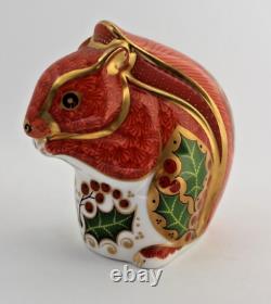 Royal Crown Derby Christmas Squirrel Paperweight Gold Backstamp Ltd Ed VERY RARE