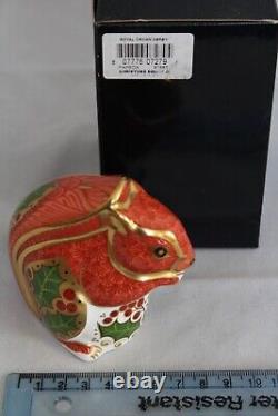 Royal Crown Derby Christmas Squirrel Paperweight Gold Stopper 1st Quality RARE