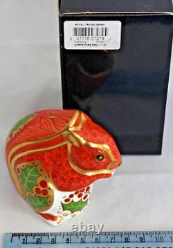 Royal Crown Derby Christmas Squirrel Paperweight Gold Stopper 1st Quality RARE