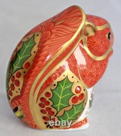 Royal Crown Derby Christmas Squirrel Paperweight Gold Stopper 1st Quality RARE