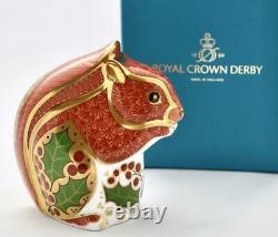 Royal Crown Derby Christmas Squirrel Paperweight New 1st Quality