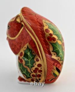 Royal Crown Derby Christmas Squirrel Paperweight RARE