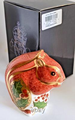 Royal Crown Derby Christmas Squirrel Paperweight RARE