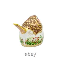 Royal Crown Derby Christmas Wreath Robin Paperweight