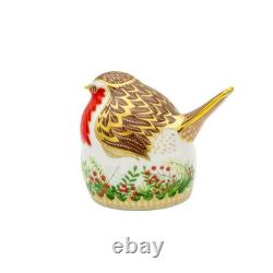 Royal Crown Derby Christmas Wreath Robin Paperweight