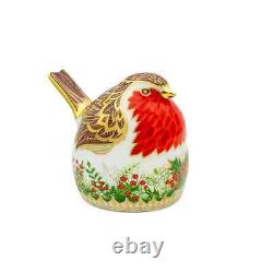 Royal Crown Derby Christmas Wreath Robin Paperweight 1st Quality