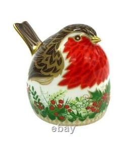 Royal Crown Derby Christmas Wreath Robin Paperweight New 1st Quality Boxed