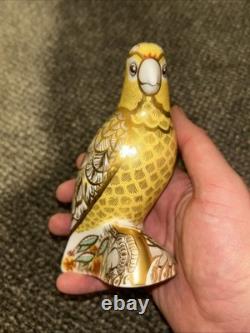 Royal Crown Derby Citron Cockatoo Paperweight B11 with Gold Stopper