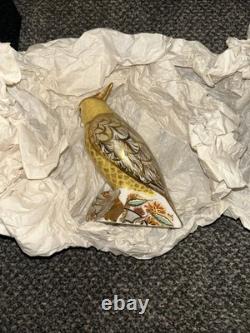 Royal Crown Derby Citron Cockatoo Paperweight B11 with Gold Stopper