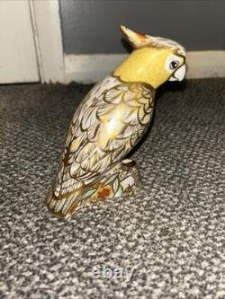 Royal Crown Derby Citron Cockatoo Paperweight B11 with Gold Stopper