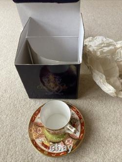 Royal Crown Derby Coffee Cup & Saucer Golden Peony MMII 1999 Mint Condition 1st