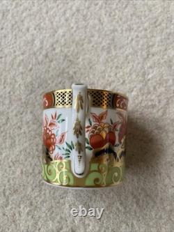 Royal Crown Derby Coffee Cup & Saucer Golden Peony MMII 1999 Mint Condition 1st