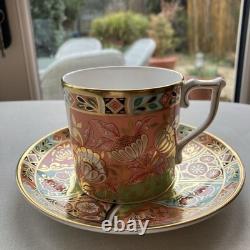 Royal Crown Derby Coffee Cup & Saucer Regency Flowers 1999 MMII Mint Condition