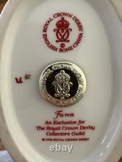 Royal Crown Derby Collectors Guild Fawn Limited Edition 1st Quality Gold Stopper