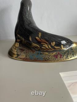 Royal Crown Derby Connaght House-sea Lion Ltd Edition Of 250 With Wooden Stand