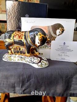 Royal Crown Derby Connaught House Grecian Bull + Cert + Print Boxed Mint