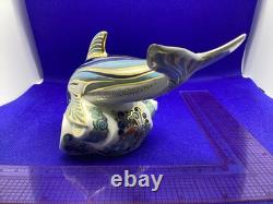 Royal Crown Derby Connaught House Striped Dolphin signed by Sue Rowe. 1 of 1500