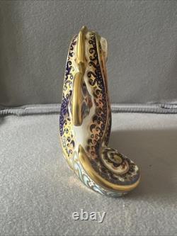 Royal Crown Derby Coral Seahorse Paperweight with Gold Stopper
