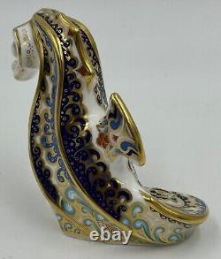 Royal Crown Derby Coral Seahorse gold stopper boxed signed