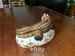 Royal Crown Derby Crocodile Gold Signature Edition Paperweight Figurine