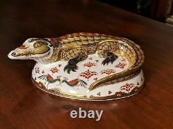 Royal Crown Derby Crocodile Gold Signature Edition Paperweight Figurine