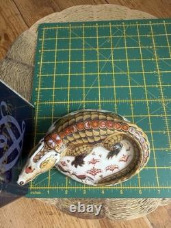 Royal Crown Derby Crocodile Gold Stopper Original Box New