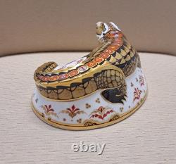 Royal Crown Derby Crocodile. MAGNIFICENT! Ltd Ed. Box. Gold Stopper