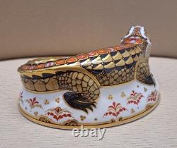 Royal Crown Derby Crocodile. MAGNIFICENT! Ltd Ed. Box. Gold Stopper