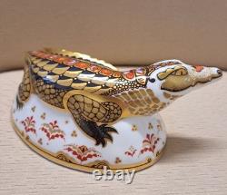 Royal Crown Derby Crocodile. MAGNIFICENT! Ltd Ed. Box. Gold Stopper