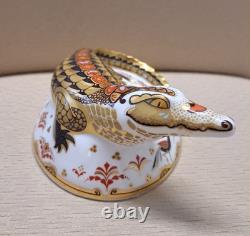 Royal Crown Derby Crocodile. MAGNIFICENT! Ltd Ed. Box. Gold Stopper