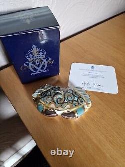 Royal Crown Derby Cromer Crab Paperweight, Signed Ltd Ed, Gold stopper, VGC