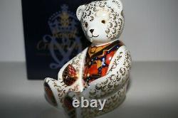 Royal Crown Derby Debonair Bear Gold Stopper Collectors Guild Boxed Teddy Bear